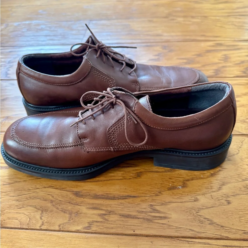 Bill Blass Men's 13 Brown Leather Mock Toe Derby Oxford Dress Shoes Comfort Sole